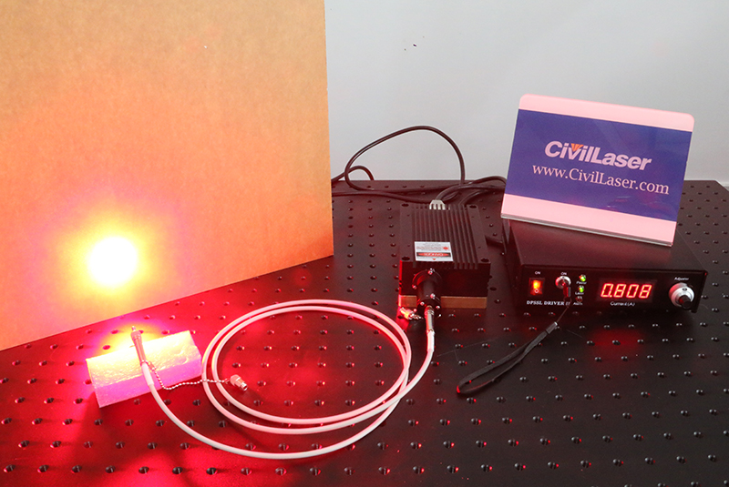 red fiber coupled laser light